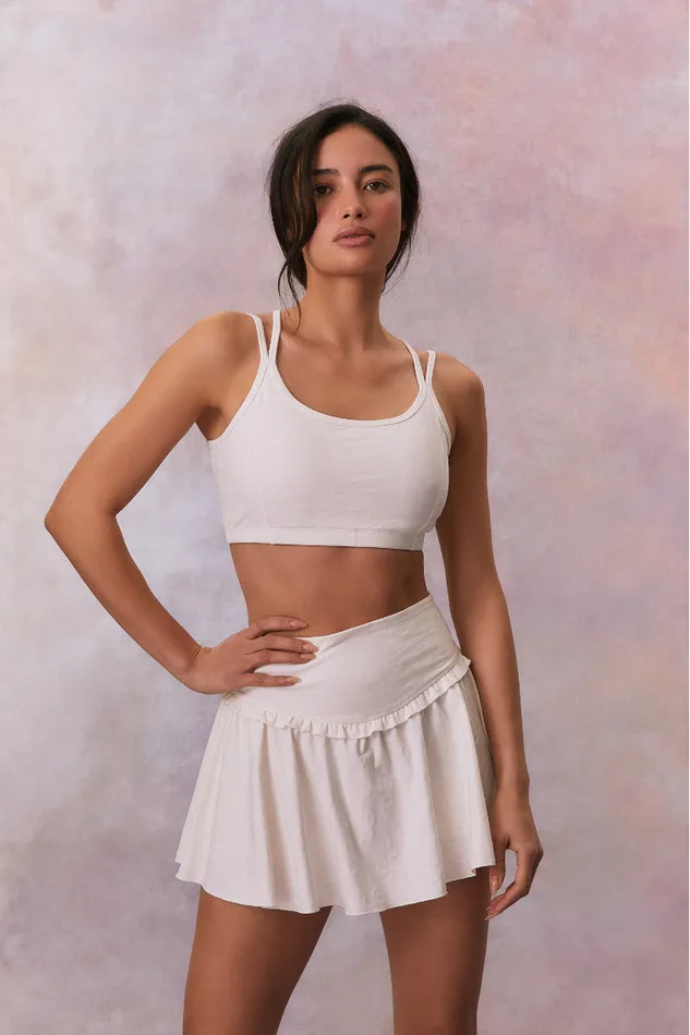Active Women LoveShackFancy Aiden Bow Print Sports Bra Cloud Dancer