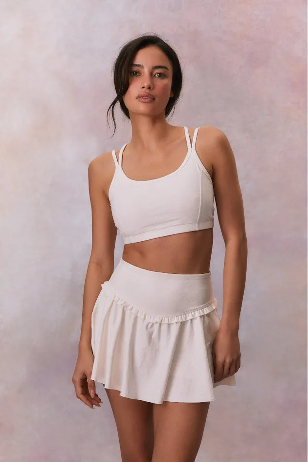 Active Women LoveShackFancy Aiden Bow Print Sports Bra Cloud Dancer