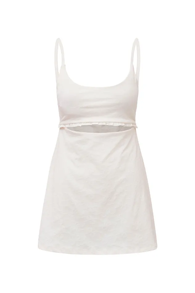 Active Women LoveShackFancy Astoria Bow Print Active Dress Cloud Dancer