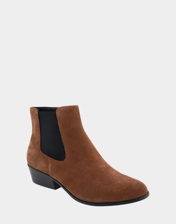 Aerosoles Comfortable Women039s Ankle Boot In Brown Genuine Suede Mocha Genuine Suede Women Heeled Boots