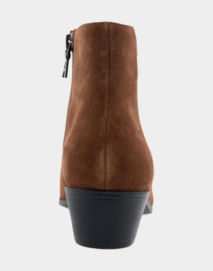 Aerosoles Comfortable Women039s Ankle Boot In Brown Genuine Suede Mocha Genuine Suede Women Heeled Boots