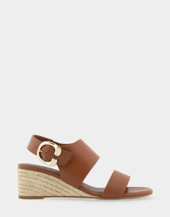 Aerosoles Comfortable Women039s Buckle Back Mid Wedge Sandal In Tan Faux Leather Tan Faux Leather Women Wide Width Sandals Aerosoles Comfortable Women039s Buckle Back Mid Wedge Sandal In Tan Faux Leather Tan Faux Leather Women Wide Width Sandals