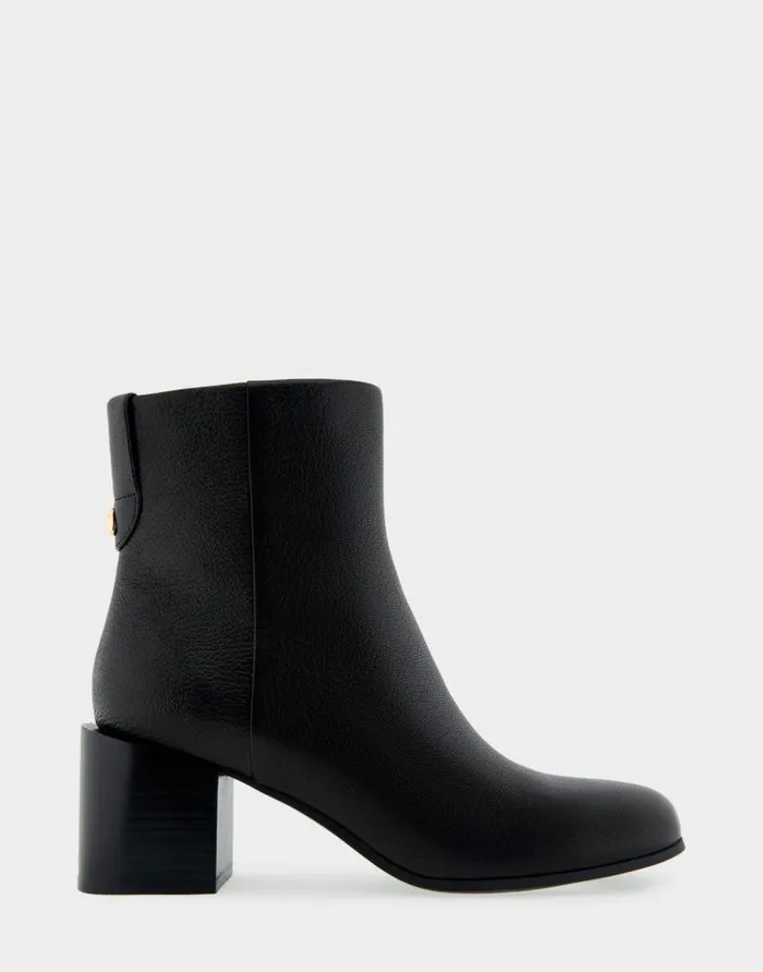 Aerosoles Comfortable Women039s Heeled Ankle Boot In Black Genuine Leather Black Genuine Leather Women Heeled Boots