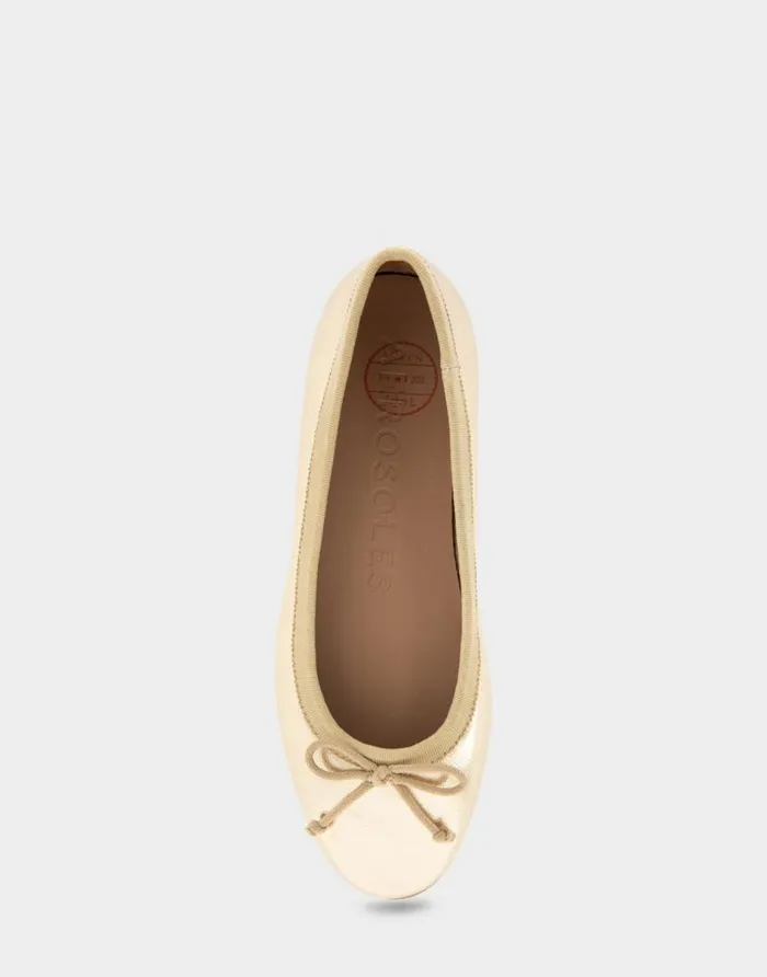 Aerosoles Comfortable Women039s Hidden Mini Wedge Ballet Flat In Gold Metallic Faux Leather Gold Metallic Faux Leather Women Wide Width Flats