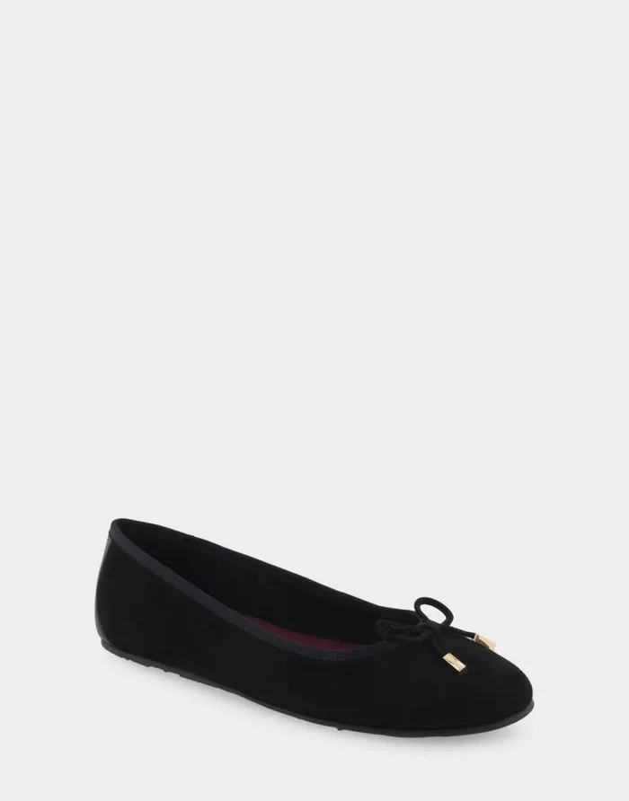 Aerosoles Comfortable Women039s Hidden Wedge Ballet Flat In Black Genuine Suede Black Genuine Suede Women Ballet
