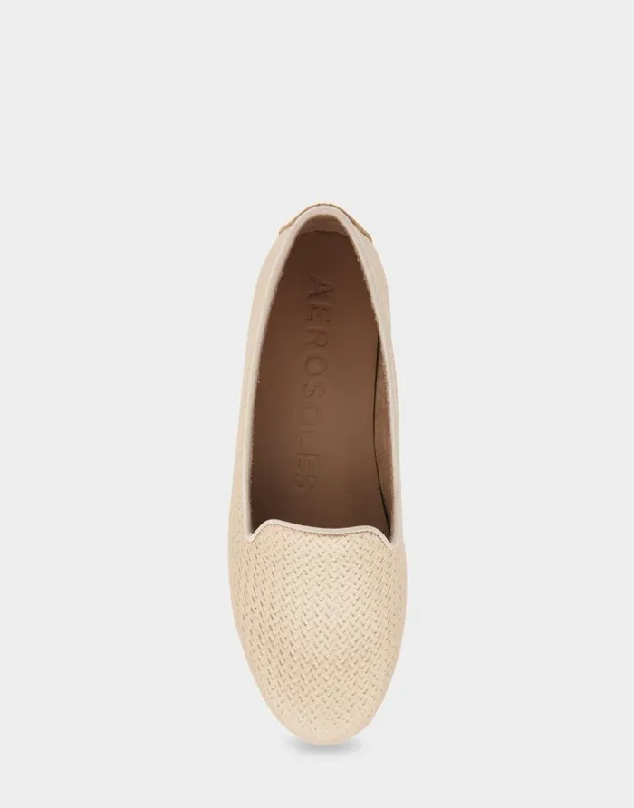 Aerosoles Comfortable Women039s Loafer In Soft Gold Faux Leather Soft Gold Faux Leather Women Wide Width Flats