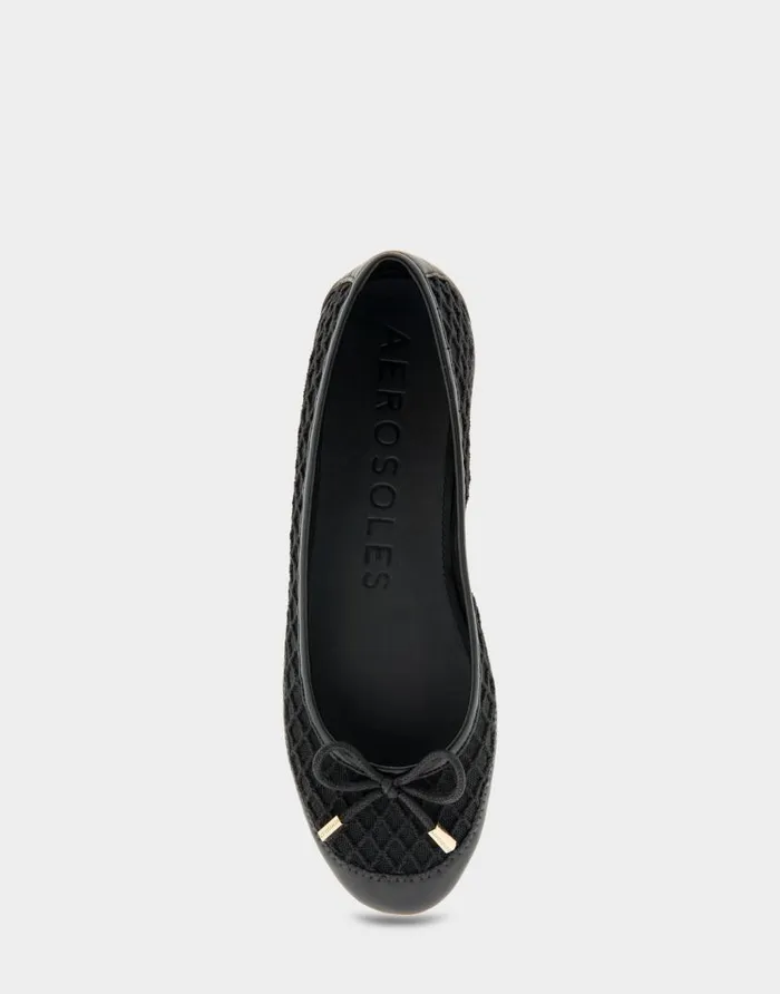 Aerosoles Comfortable Women039s Mesh Knit Ballet Flat In Black Mesh Mesh Fabric Black Mesh Women Ballet