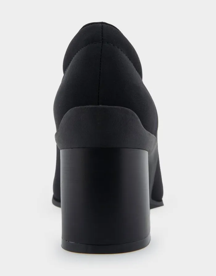 Aerosoles Comfortable Women039s Mid Heel Pump In Black Stretch Fabric Stretch Fabric Black Stretch Gabardine Fabric Women Pumps