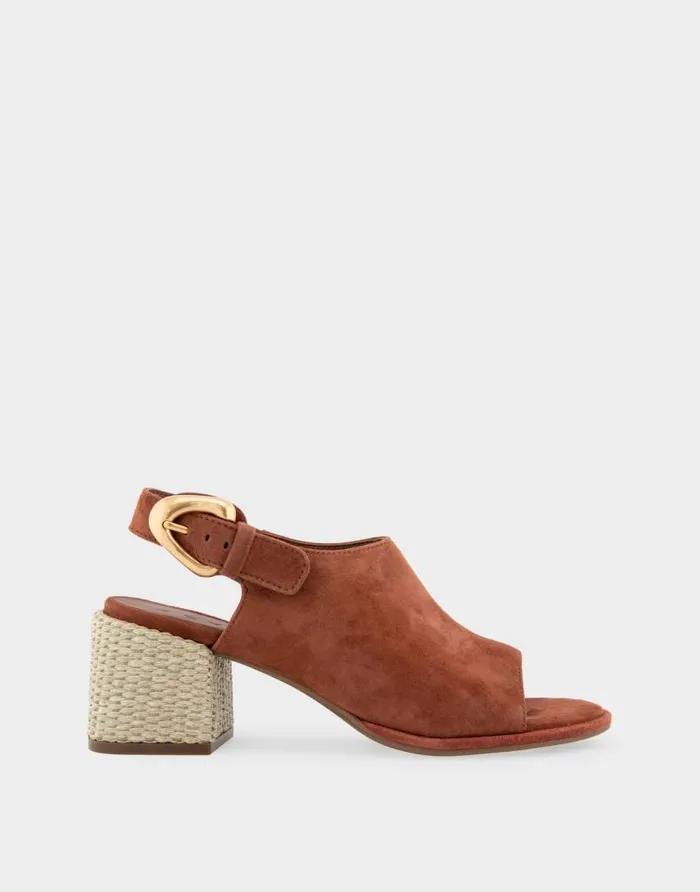 Aerosoles Comfortable Women039s Open Toe Block Heel Shootie In Gingerbread Suede Gingerbread Suede Women Clogs and Mules Aerosoles Comfortable Women039s Open Toe Block Heel Shootie In Gingerbread Suede Gingerbread Suede Women Clogs and Mules