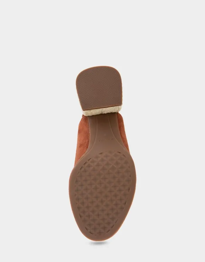 Aerosoles Comfortable Women039s Open Toe Block Heel Shootie In Gingerbread Suede Gingerbread Suede Women Clogs and Mules