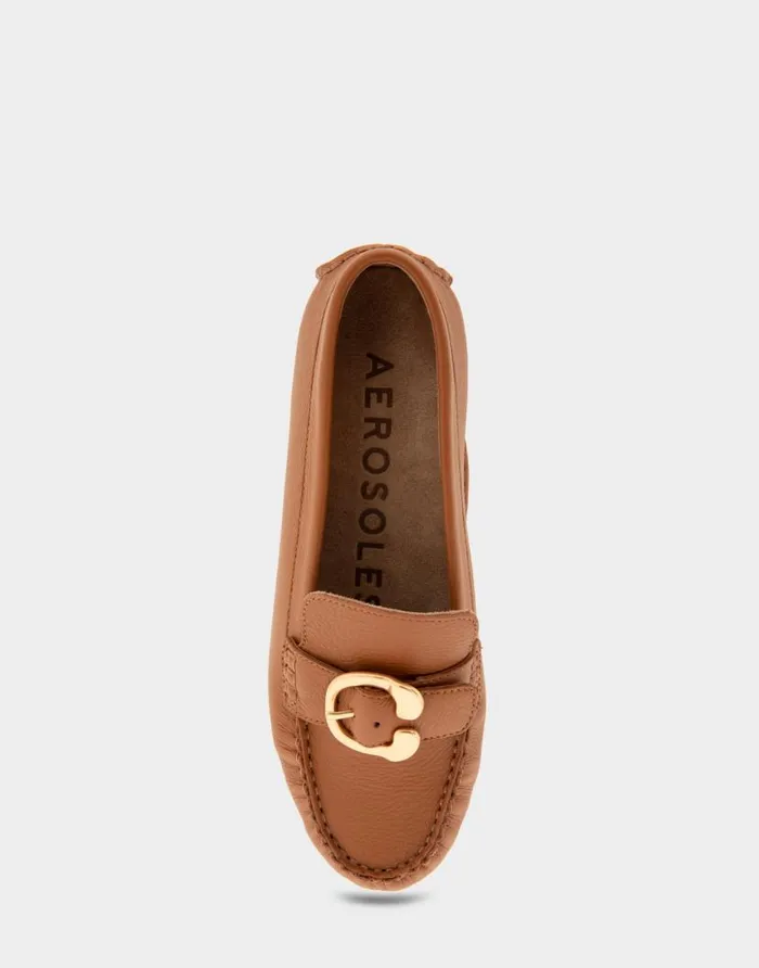 Aerosoles Comfortable Women039s Ornamented Driver In Tan Leather Tan Leather Women Loafers