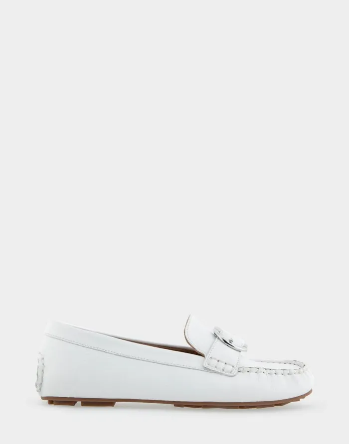 Aerosoles Comfortable Women039s Ornamented Driver In White Leather White Leather Women Clogs and Mules Aerosoles Comfortable Women039s Ornamented Driver In White Leather White Leather Women Clogs and Mules