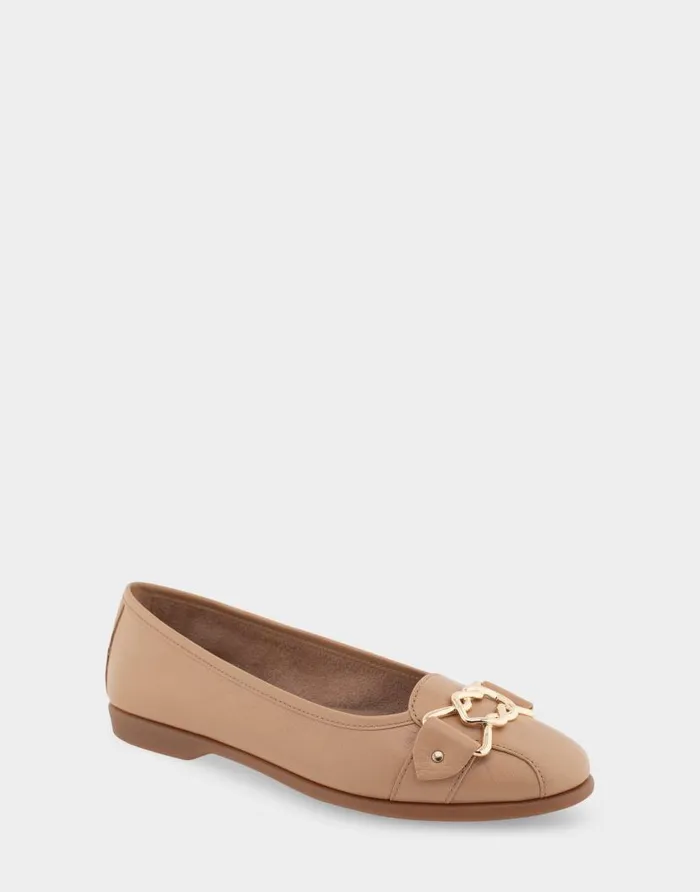 Aerosoles Comfortable Women039s Ornamented Flat In Doe Leather Doe Leather Women Clogs and Mules