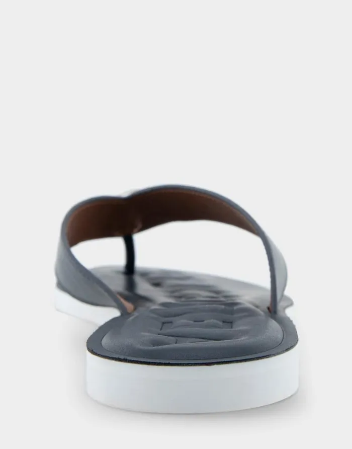 Aerosoles Comfortable Women039s Ornamented Thong Sandal In Navy Faux Leather Navy Faux Leather Women Clogs and Mules