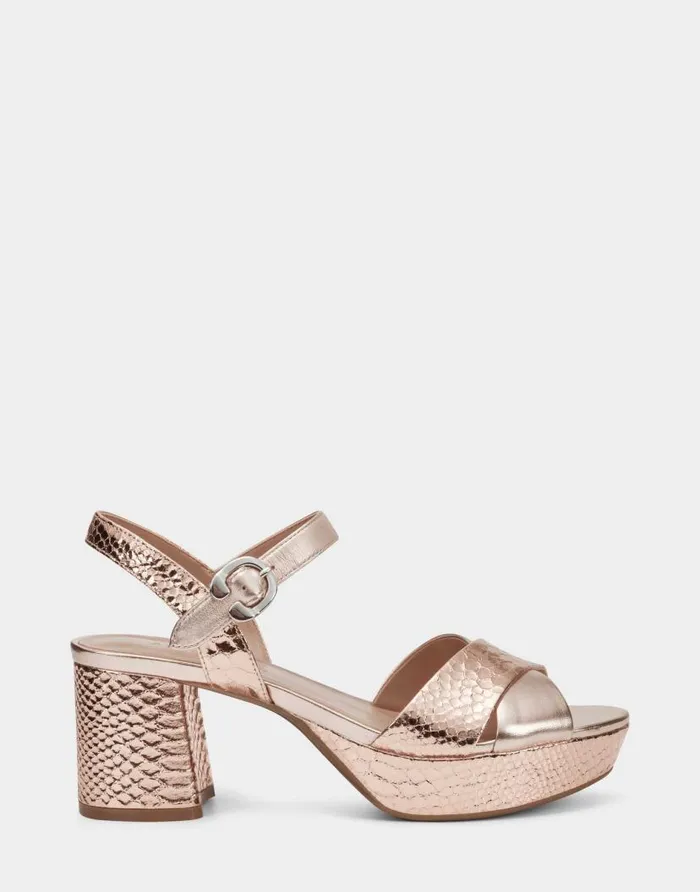 Aerosoles Comfortable Women039s Platform Sandal In Rose Gold Genuine Leather Rose Gold Leather Women Dress