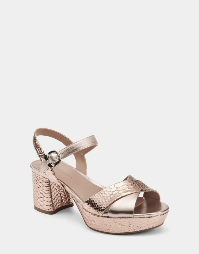 Aerosoles Comfortable Women039s Platform Sandal In Rose Gold Genuine Leather Rose Gold Leather Women Dress