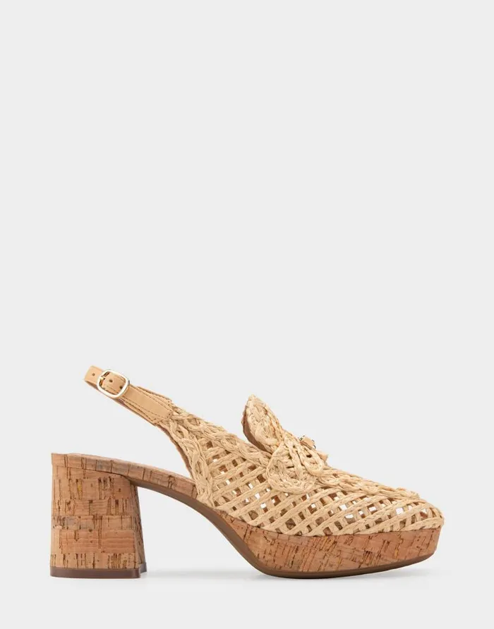 Aerosoles Comfortable Women039s Platform Slingback In Natural Raffia Fabric Natural Women Wide Width Heels Aerosoles Comfortable Women039s Platform Slingback In Natural Raffia Fabric Natural Women Wide Width Heels