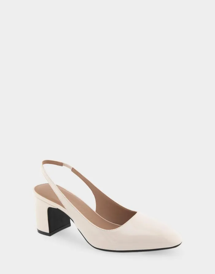 Aerosoles Comfortable Women039s Slingback Midheel Pump In Eggnog Patent Faux Leather Eggnog Patent Faux Leather Women Clogs and Mules