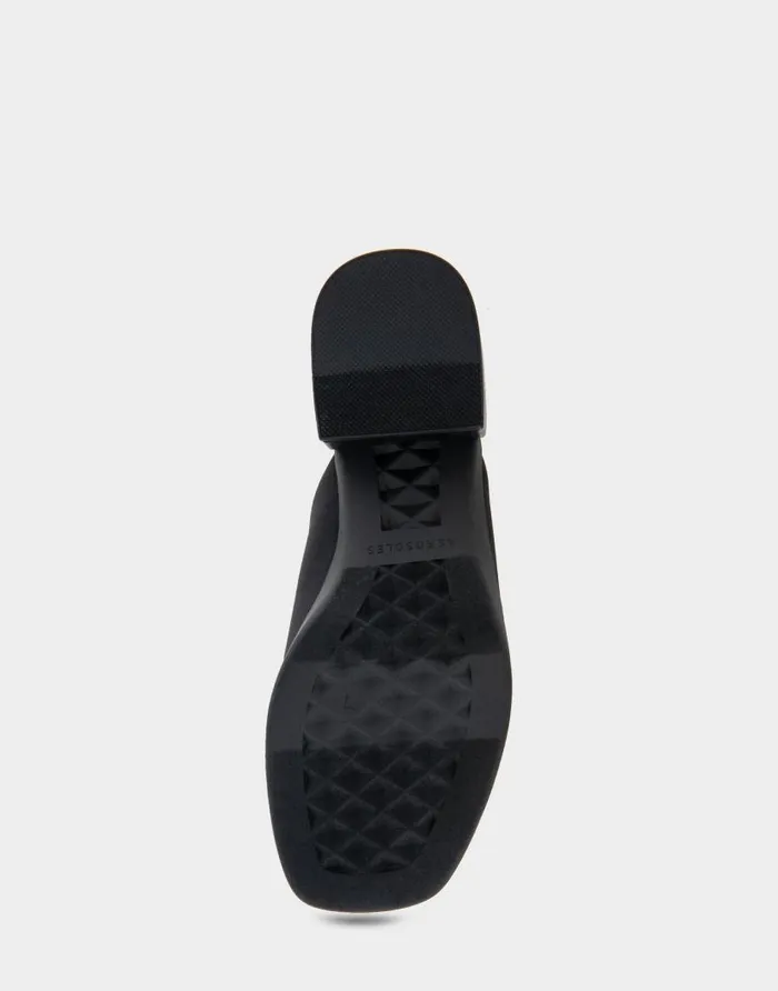 Aerosoles Comfortable Women039s Stretch Slip On Low Block Heel Sandal In Black Stretch Fabric Stretch Fabric Women Slides