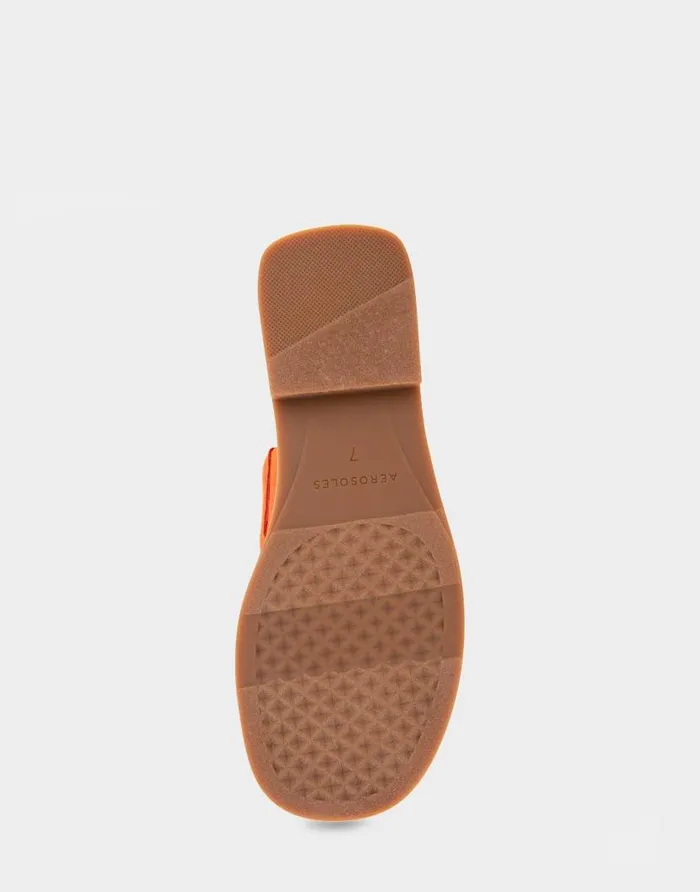 Aerosoles Comfortable Women039s Toe Ring Sandal In Mandarin Faux Suede Faux Suede Mandarin Faux Suede Women Flats