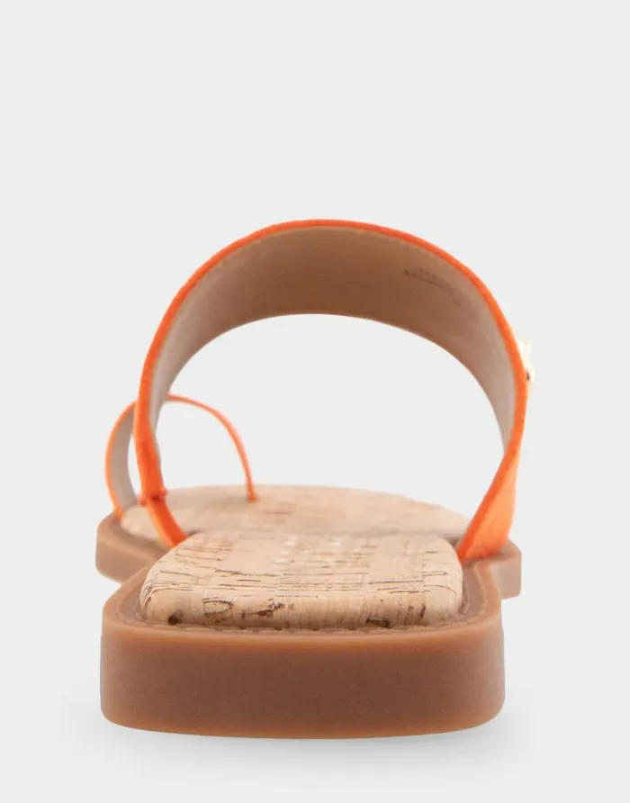 Aerosoles Comfortable Women039s Toe Ring Sandal In Mandarin Faux Suede Faux Suede Mandarin Faux Suede Women Flats
