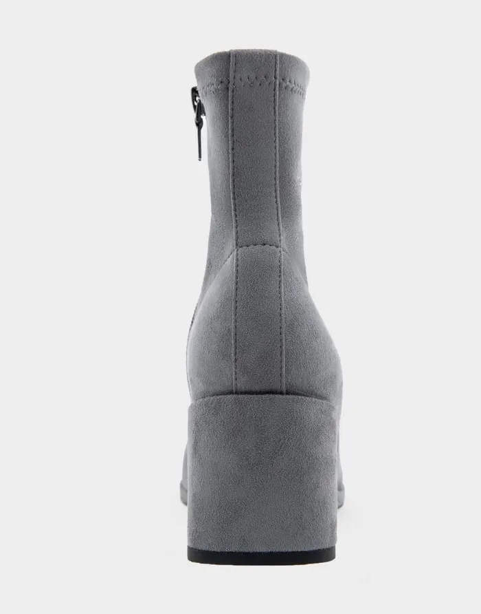 Aerosoles Comfortable Women039s Wedge Heel Ankle Boot In Grey Faux Suede Grey Faux Suede Women Ankle Boots