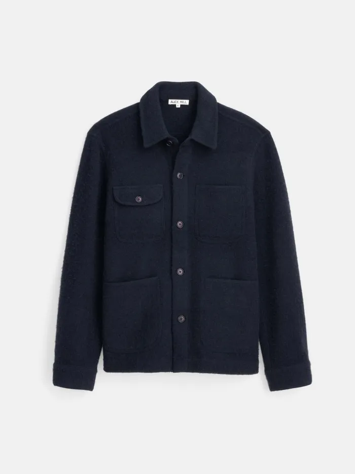 Alex Mill Jackets Coats Men Work Jacket In Boiled Wool Dark Navy