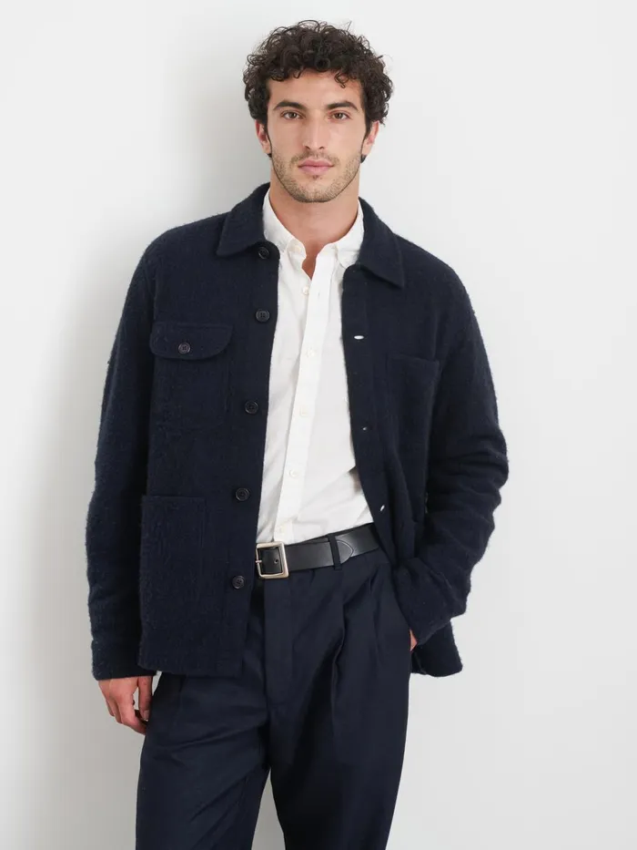 Alex Mill Jackets Coats Men Work Jacket In Boiled Wool Dark Navy Alex Mill Jackets Coats Men Work Jacket In Boiled Wool Dark Navy