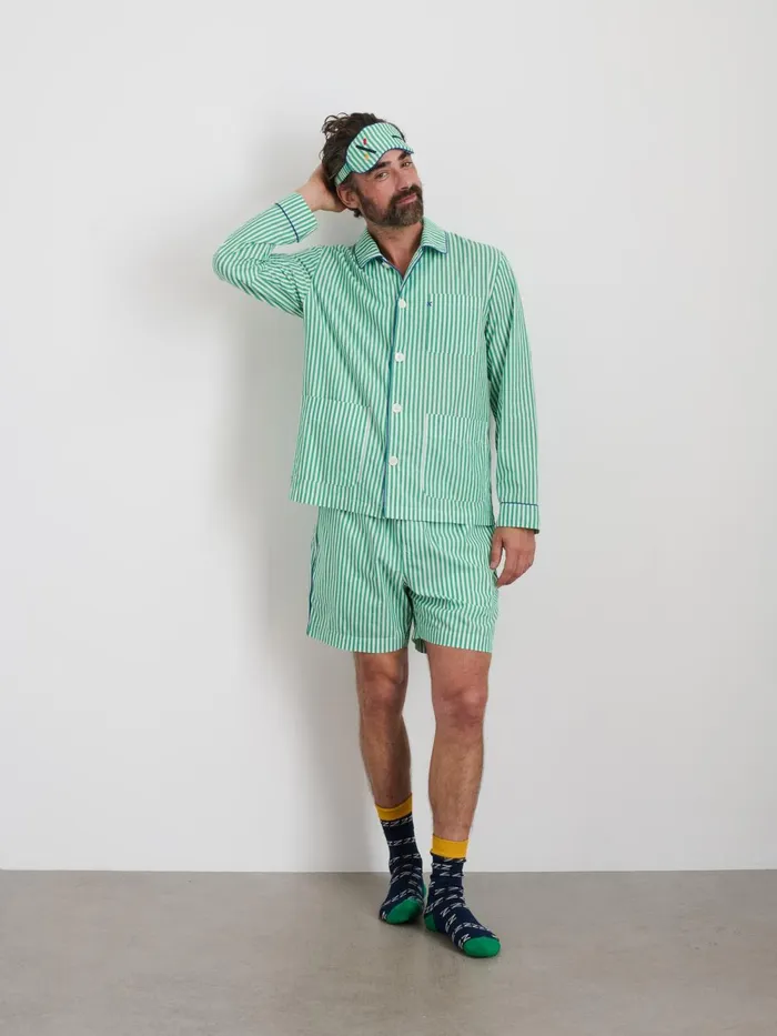 Alex Mill Pajamas Slippers Women P039jimmies Sleep Short In Stripe Green Stripe