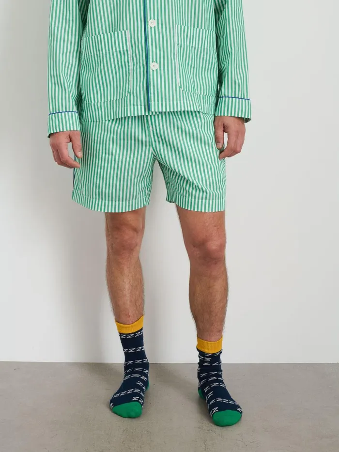 Alex Mill Pajamas Slippers Women P039jimmies Sleep Short In Stripe Green Stripe