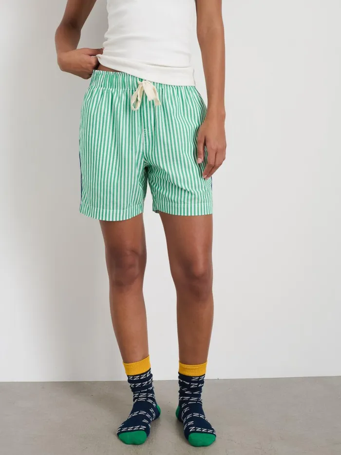 Alex Mill Pajamas Slippers Women P039jimmies Sleep Short In Stripe Green Stripe