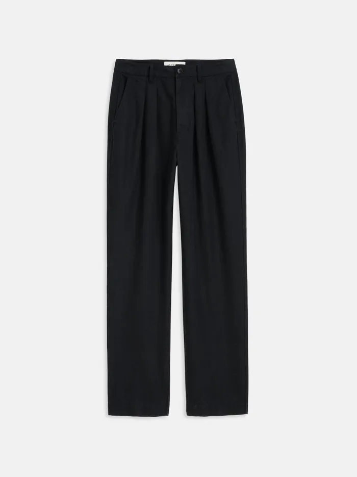 Alex Mill Pants Women Keaton Double Pleat Pant In Twill Rich Black