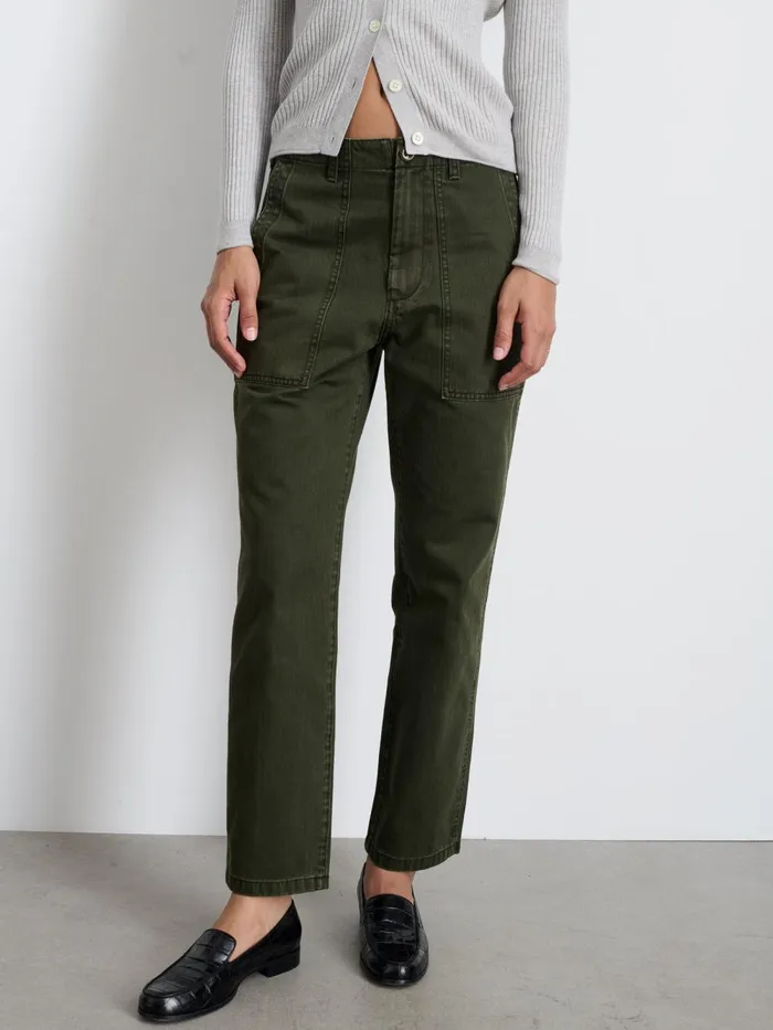 Alex Mill Pants Women Neil Pant In Herringbone Military Olive
