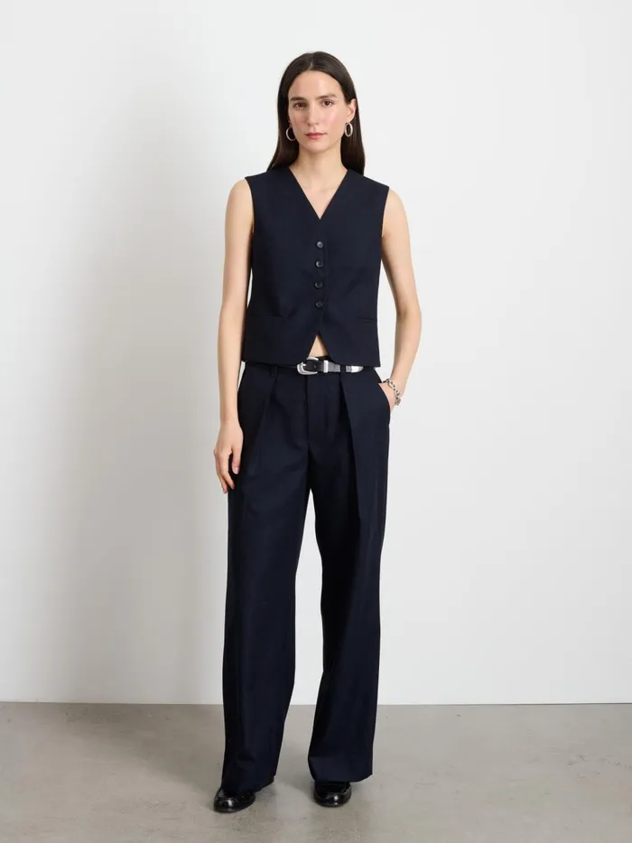Alex Mill Set Dressing Women Soho Trouser In Wool Dark Navy