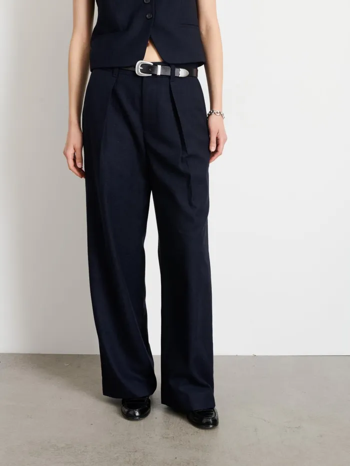Alex Mill Set Dressing Women Soho Trouser In Wool Dark Navy