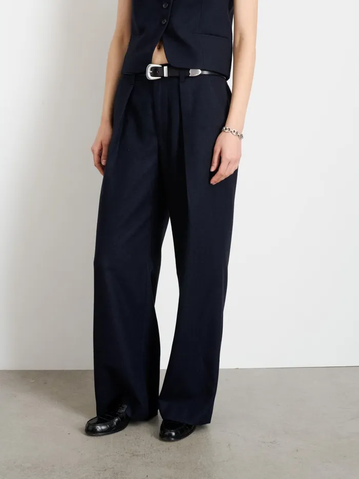 Alex Mill Set Dressing Women Soho Trouser In Wool Dark Navy