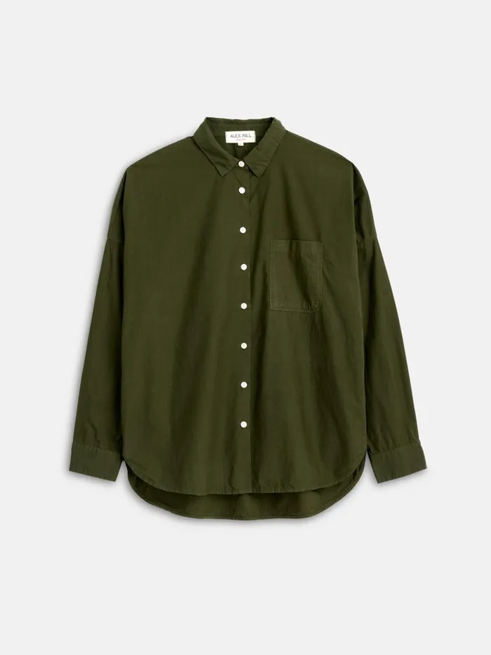 Alex Mill Shirts Tops Women Jo Shirt In Cotton Poplin Pine Needle