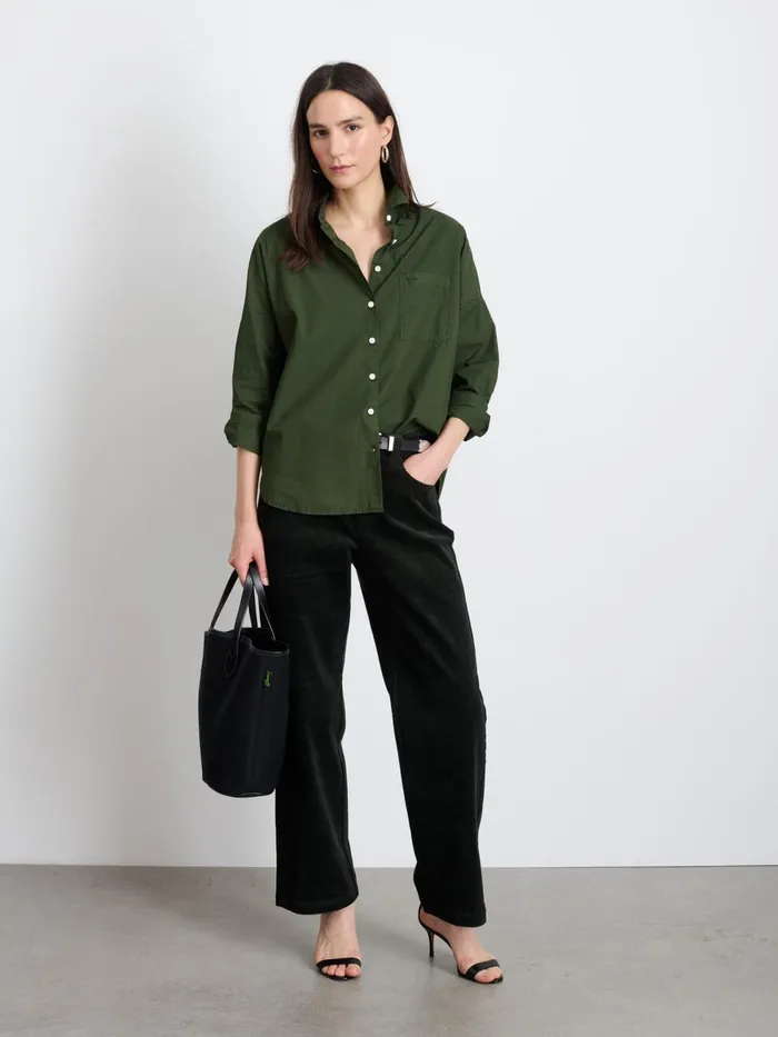 Alex Mill Shirts Tops Women Jo Shirt In Cotton Poplin Pine Needle