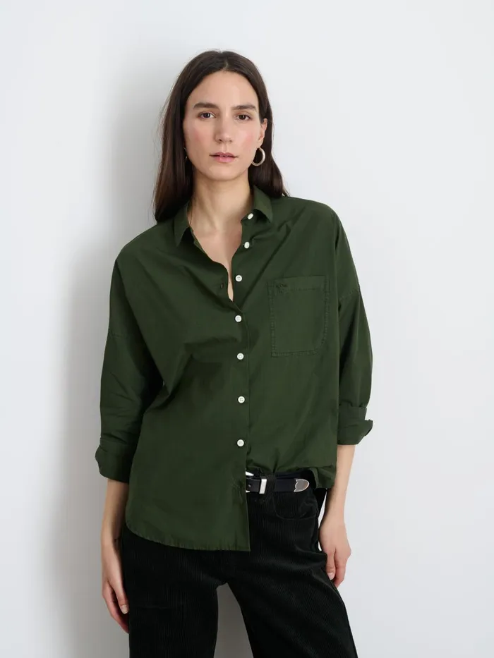 Alex Mill Shirts Tops Women Jo Shirt In Cotton Poplin Pine Needle