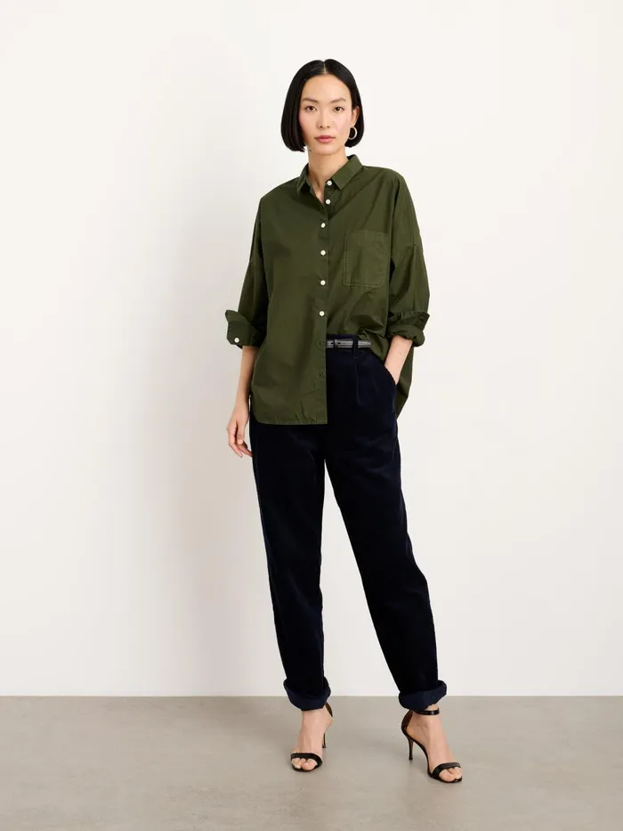 Alex Mill Shirts Tops Women Jo Shirt In Cotton Poplin Pine Needle