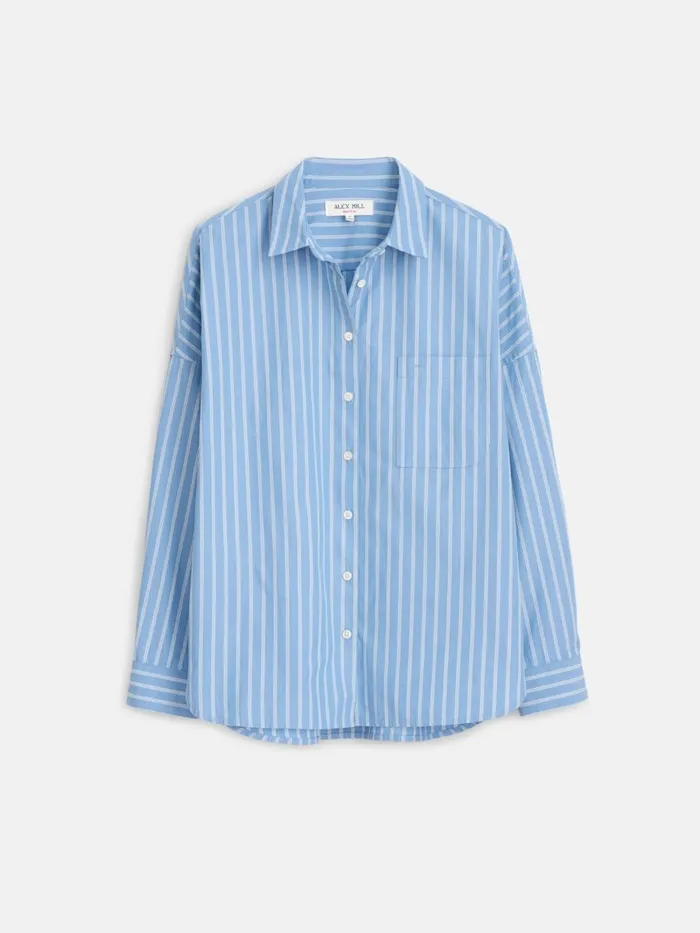 Alex Mill Shirts Tops Women Jo Shirt In Striped Paper Poplin Blue Stripe