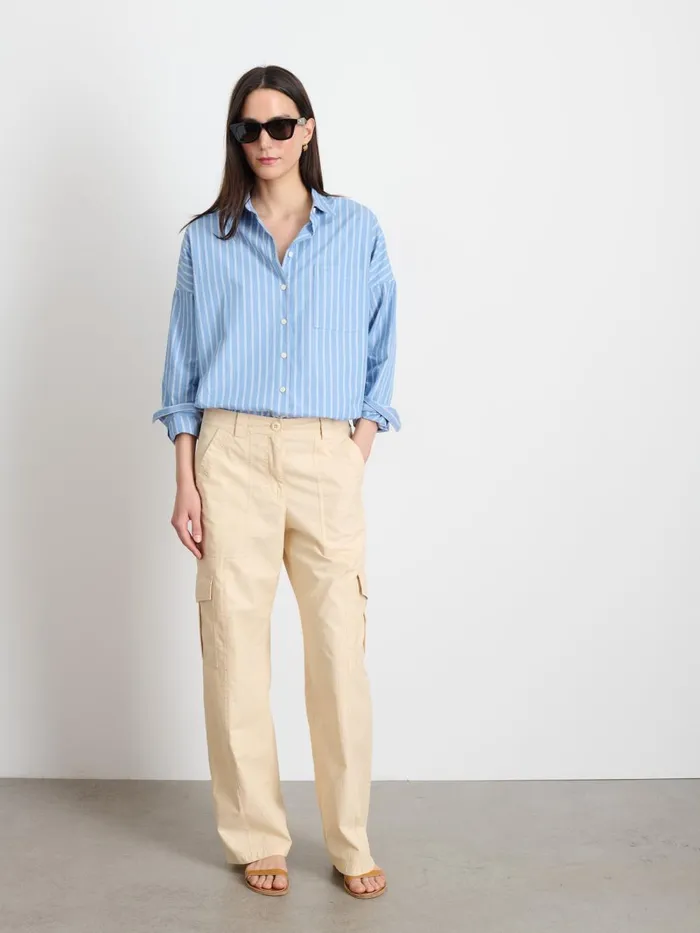 Alex Mill Shirts Tops Women Jo Shirt In Striped Paper Poplin Blue Stripe