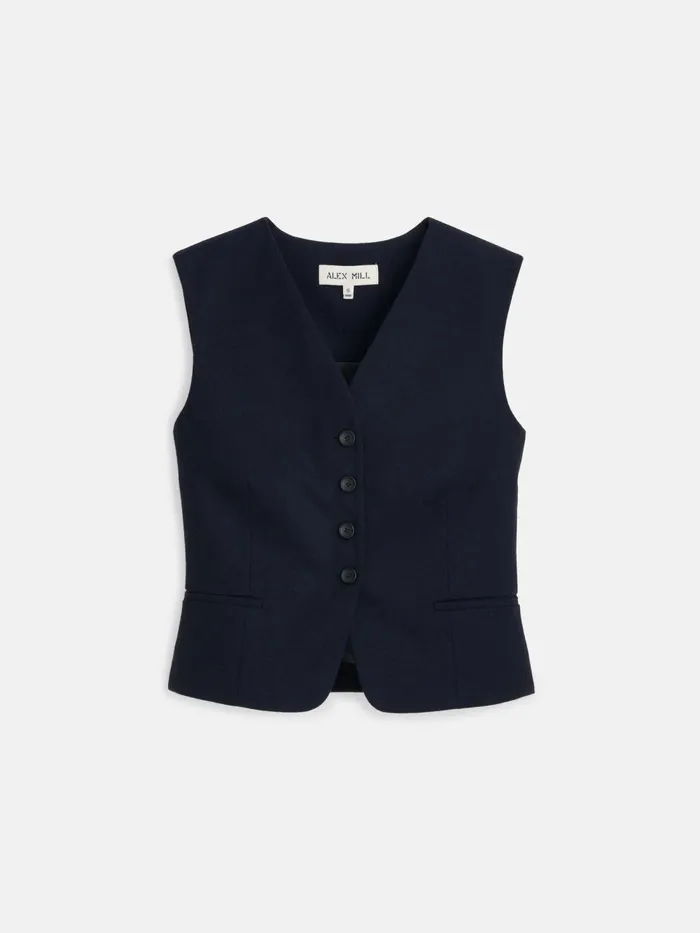 Alex Mill Shirts Tops Women Soho Vest In Wool Dark Navy