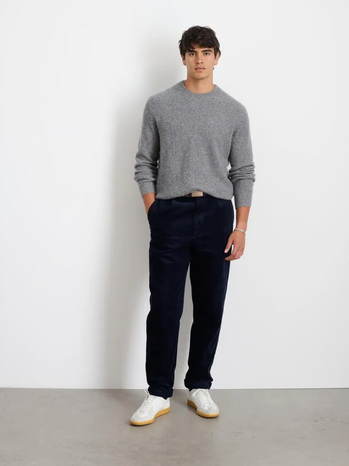 Alex Mill Suiting Blazers Men Standard Pleated Pant In Corduroy Long Inseam Dark Navy
