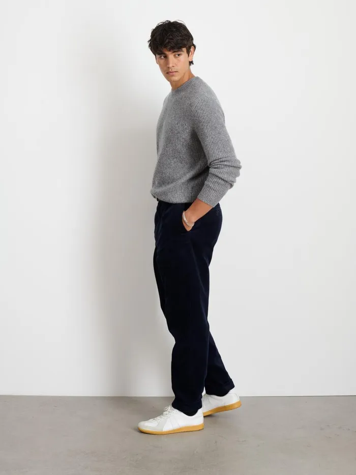 Alex Mill Suiting Blazers Men Standard Pleated Pant In Corduroy Long Inseam Dark Navy