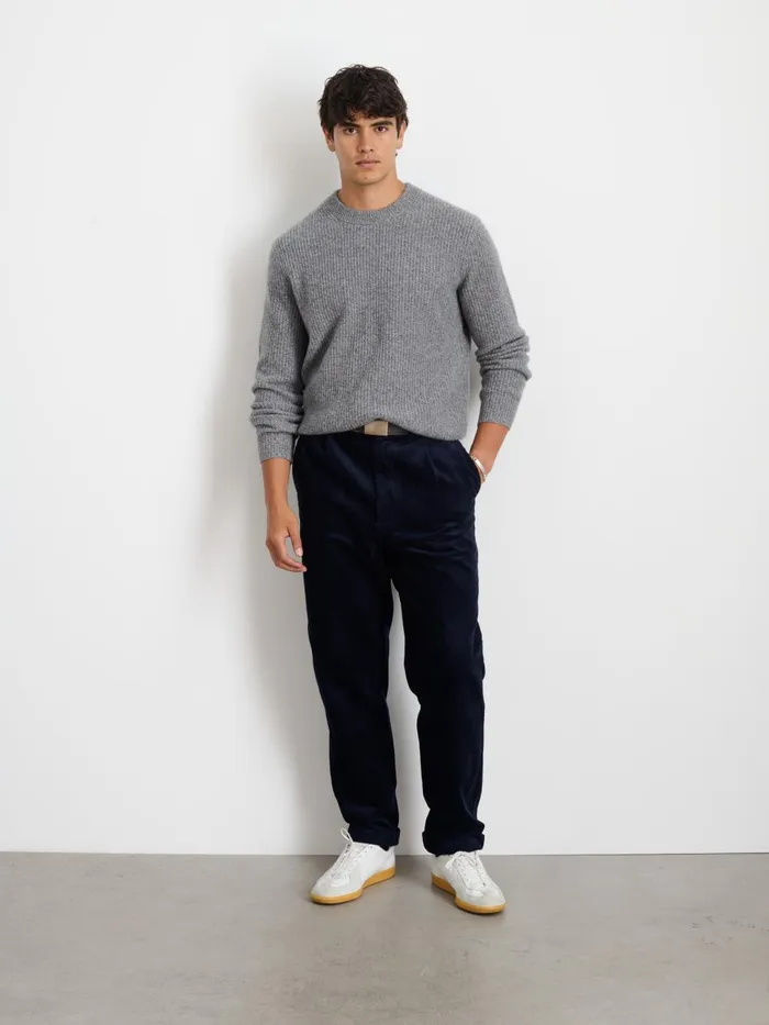 Alex Mill Suiting Blazers Men Standard Pleated Pant In Corduroy Long Inseam Dark Navy