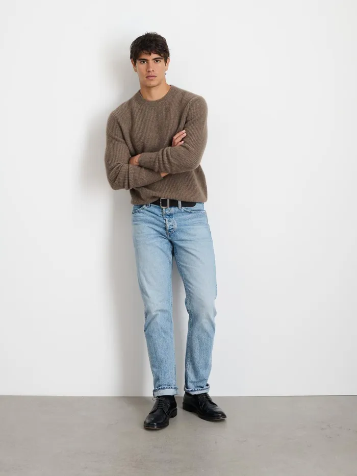 Alex Mill Sweaters Sweatshirts Men Jordan Sweater In Washed Cashmere Heather Walnut