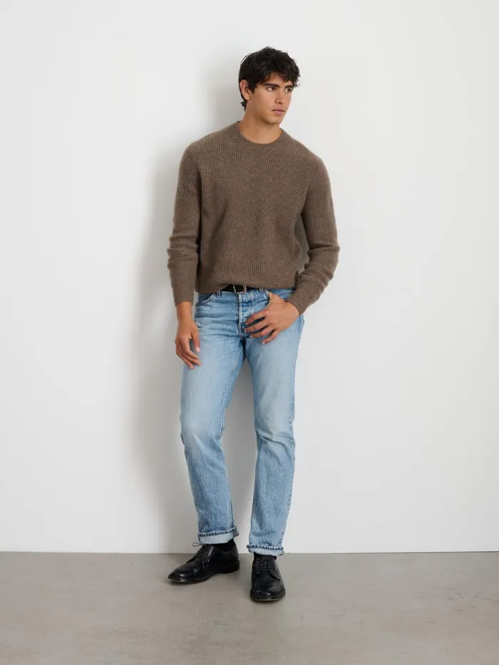 Alex Mill Sweaters Sweatshirts Men Jordan Sweater In Washed Cashmere Heather Walnut