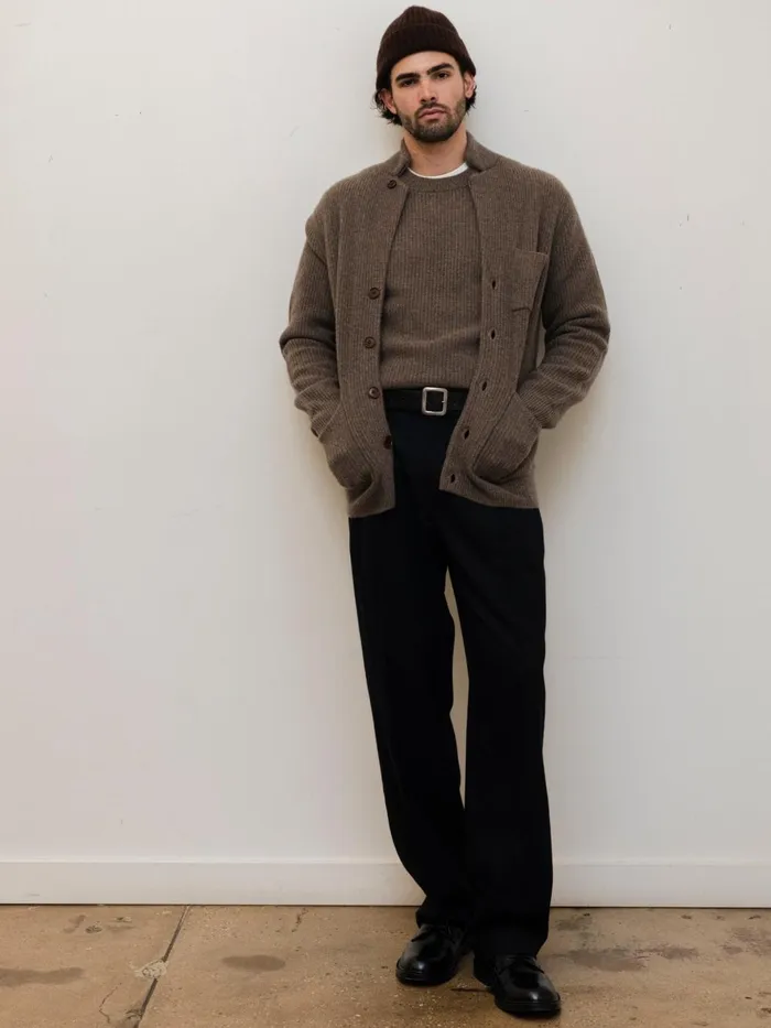 Alex Mill Sweaters Sweatshirts Men Jordan Sweater In Washed Cashmere Heather Walnut