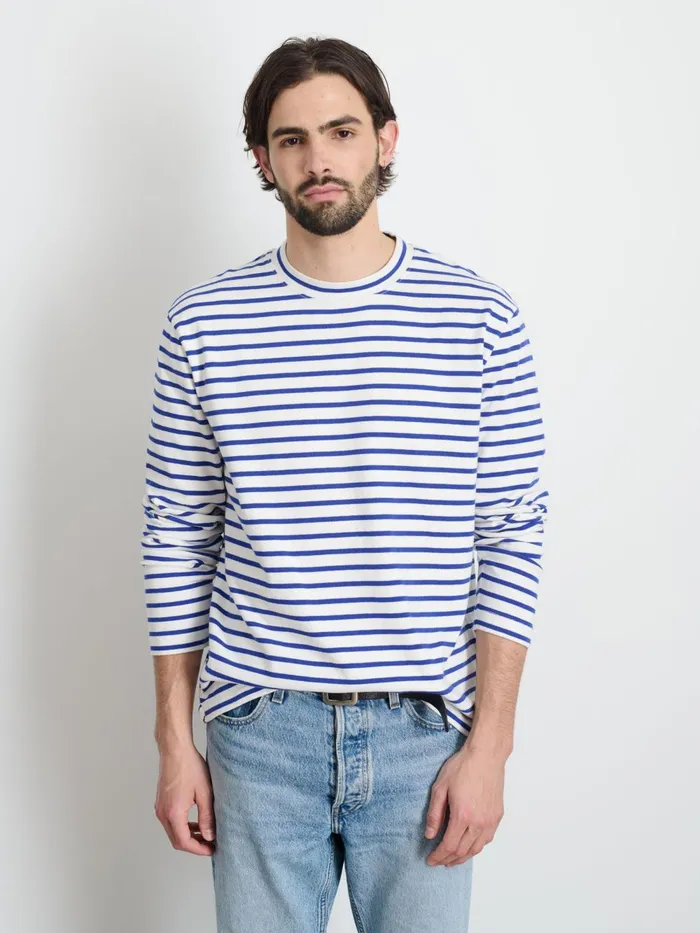 Alex Mill Tees Polos Men Matt LongSleeve Tee In Stripe Naturalblue